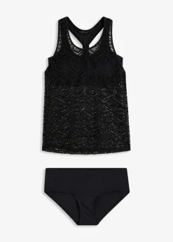 Damen bonprix Nachhaltigere Materialien|Bademode·Tankinis|Tankini (2-tlg. Set) aus Spitze