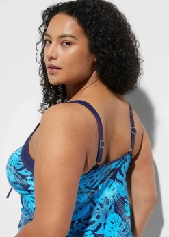 Damen bonprix Nachhaltigere Materialien|Bademode·Tankinis|Tankini (2-tlg. Set) mit Raffung