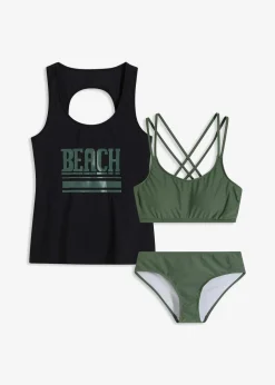 Damen bonprix Sport Bademode|Tankinis|Tankini und Oberteil (3-tlg.Set)