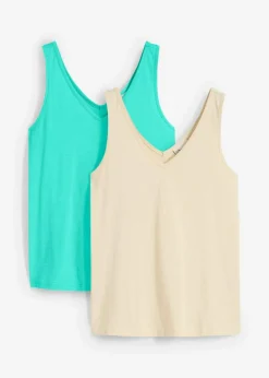 Tanktop aus reiner Bio-Baumwolle (2er Pack) Damen Unterhemden|Basics