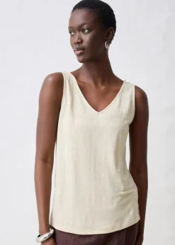 Outlet Tanktop aus reinem Leinen Damen Shirts & Tops