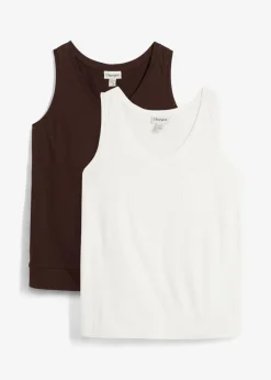 Clearance Tanktop aus reiner Bio-Baumwolle (2er Pack) Damen Nachhaltigere Materialien|Shirts & Tops