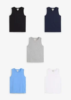 Kinder bonprix Jungen 9-16 Jahre·Shirts|Jungen 2-8 Jahre·Nachhaltigere Materialien|Tanktop (5er Pack) mit Bio Baumwolle