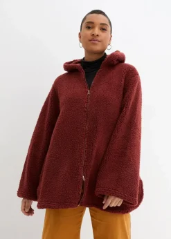 Outlet Teddy-Fleece Jacke in A-Linie mit Seitenschlitzen Damen Bekleidung·Blusen & Tuniken|Bekleidung·Hosen