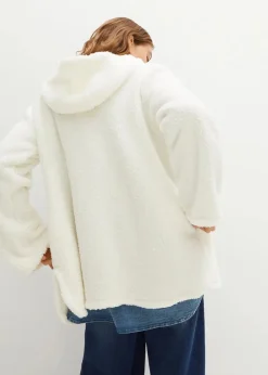 Best Teddy-Fleece Jacke in A-Linie mit Seitenschlitzen Damen Jacken & Mäntel|Sweat