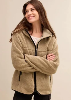 Discount Teddy-Fleece Jacke mit Kapuze Damen Jacken & Mäntel|Sweat