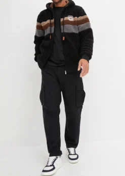 Herren bonprix Sweat|Jacken & Mäntel|Teddy-Fleecejacke mit Kapuze