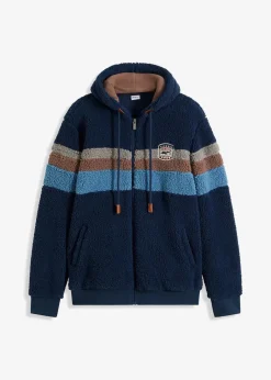 Herren bonprix Große Größen|Outdoorbekleidung|Teddy-Fleecejacke mit Kapuze