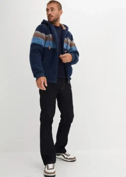 Herren bonprix Große Größen|Outdoorbekleidung|Teddy-Fleecejacke mit Kapuze