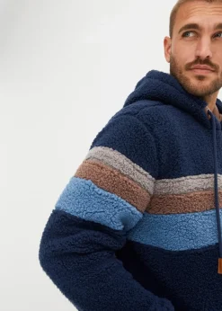 Herren bonprix Große Größen|Outdoorbekleidung|Teddy-Fleecejacke mit Kapuze