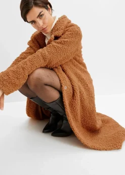 New Teddyfleece-Mantel Damen Bekleidung·Hosen|Jacken & Mäntel