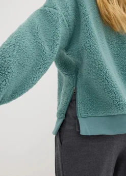 Damen bonprix Sweat|Nachhaltigere Materialien|Teddy-Fleecepullover