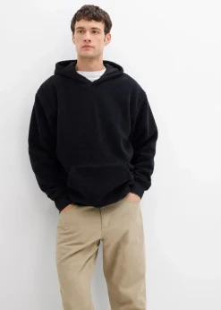 Herren bonprix Große Größen|Sportbekleidung|Teddyfleece-Sweatshirt mit Baumwollfutter, Loose Fit