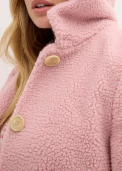 Damen bonprix Jacken & Mäntel|Bekleidung·Hosen|Teddymantel mit Kapuze und Taschen