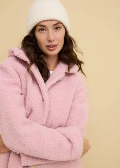 Damen bonprix Jacken & Mäntel|Bekleidung·Hosen|Teddymantel mit Kapuze und Taschen