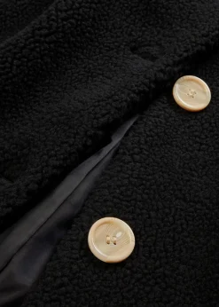 Teddymantel mit Kapuze und Taschen Damen Bekleidung·Hosen|Jacken & Mäntel