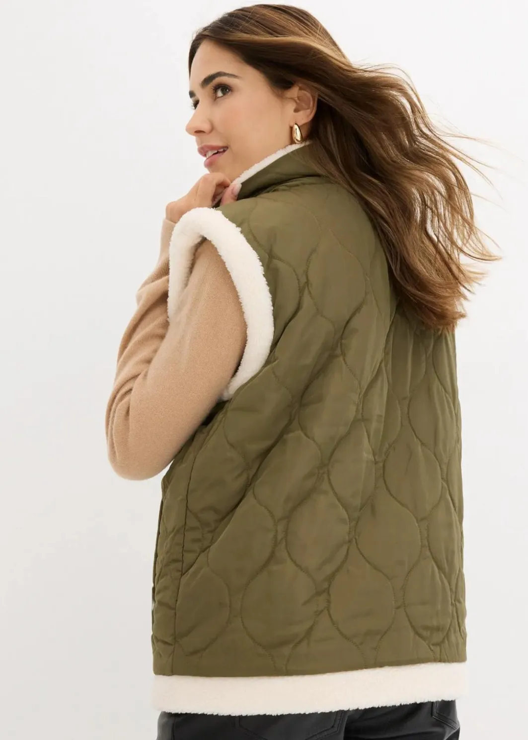 Online Teddy-Weste zum Wenden Damen Bekleidung·Hosen|Jacken & Mäntel