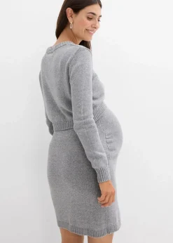 Best 2-teiliges Umstandsset aus Pullover und Rock aus Baumwolle mit Glanzgarn Damen Bekleidung·Blazer|Umstandsmode