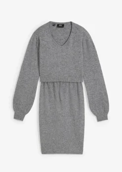 Damen bonprix Umstandsmode|Nachhaltigere Materialien|2-teiliges Umstands-Strickset aus Pullover und Rock