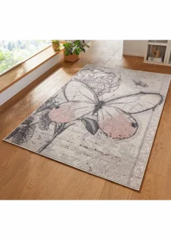 Clearance Teppich mit großem Schmetterling Veloursteppiche