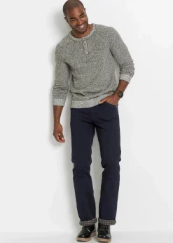 Herren bonprix Jeans|Thermobekleidung|Thermo Classic Fit Jeans mit kuscheligem Flanellfutter, Straight