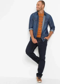 Hot Thermo Classic Fit Stretch-Jeans mit wärmendem Fleecefutter Herren Große Größen|Outdoorbekleidung