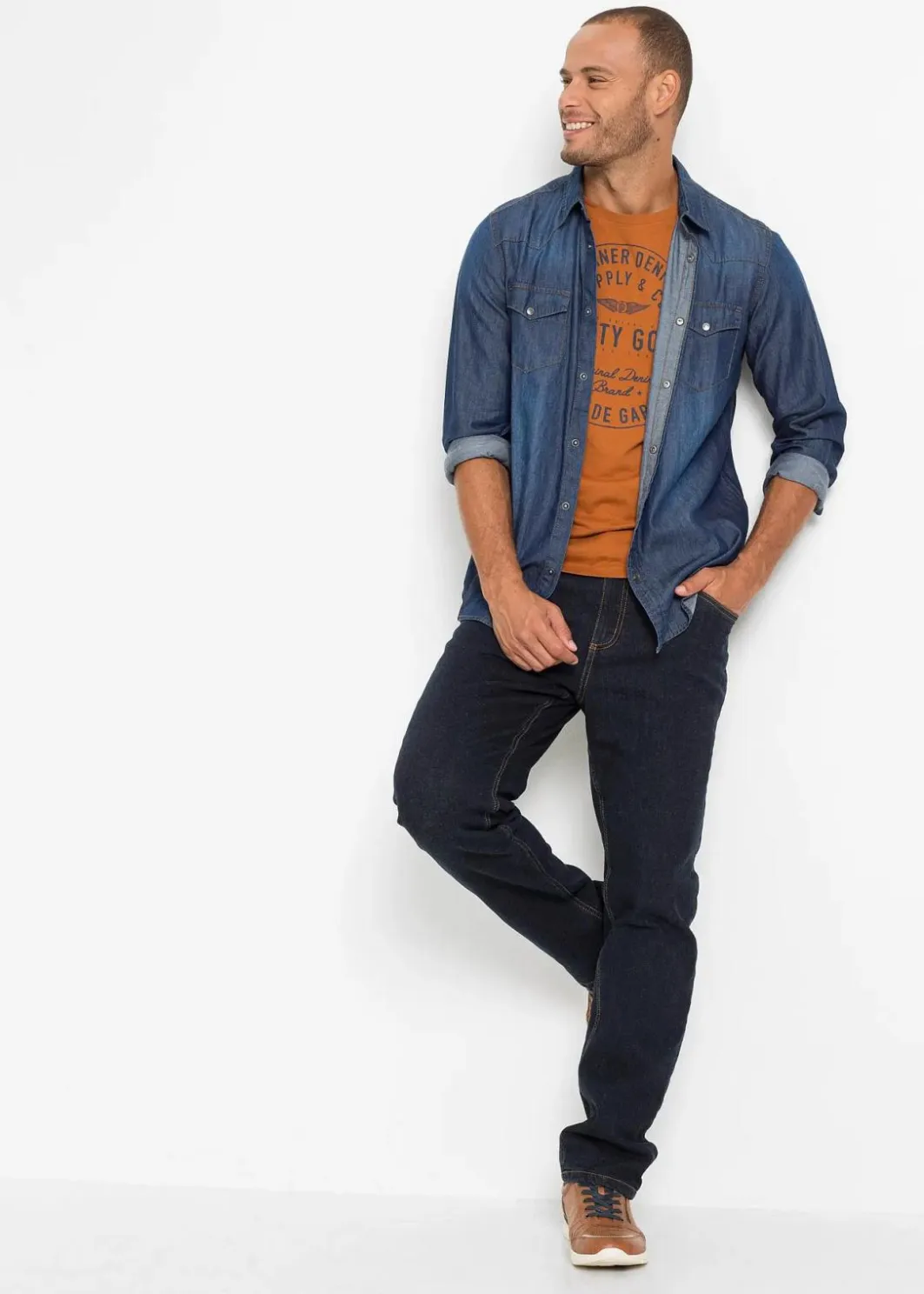 Hot Thermo Classic Fit Stretch-Jeans mit wärmendem Fleecefutter Herren Große Größen|Outdoorbekleidung