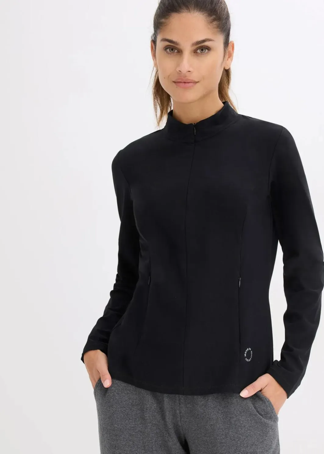 Damen bonprix Bekleidung·Sweat|Nachhaltigere Materialien|Thermo Funktionsjacke mit halben Reißverschluss, schnelltrocknend