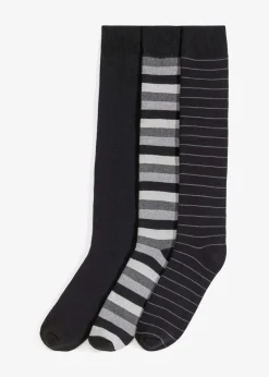 Damen bonprix Socken|Socken|Thermo Kniestrümpfe mit weichem Innenfrottee mit Bio-Baumwolle (3er Pack)