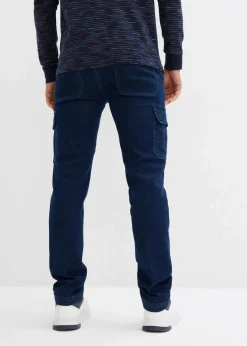 Herren bonprix Jeans|Thermobekleidung|Thermo Regular Fit Cargo-Jeans mit Komfortbund und Flanellfutter, Straight