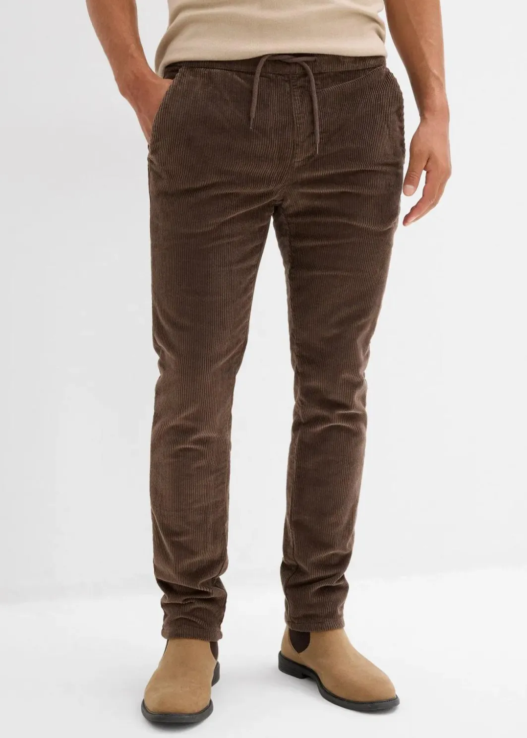 Clearance Thermo Regular Fit Schlupf-Cordhose mit Flanellfutter, Straight Herren Große Größen|Thermobekleidung