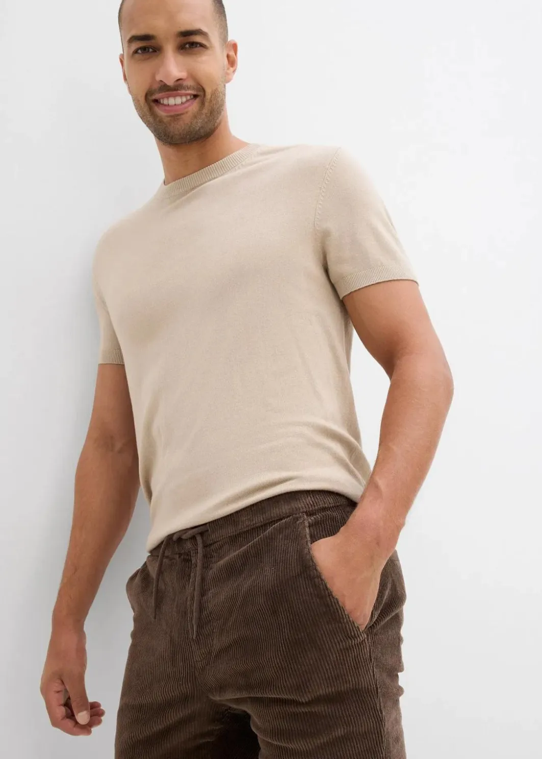 Clearance Thermo Regular Fit Schlupf-Cordhose mit Flanellfutter, Straight Herren Große Größen|Thermobekleidung