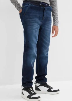 Kinder bonprix Jungen 9-16 Jahre·Bademode|Jungen 9-16 Jahre·Jacken & Outdoor|Thermo Regular Fit Schlupfjeans mit Jerseyfutter, Straight