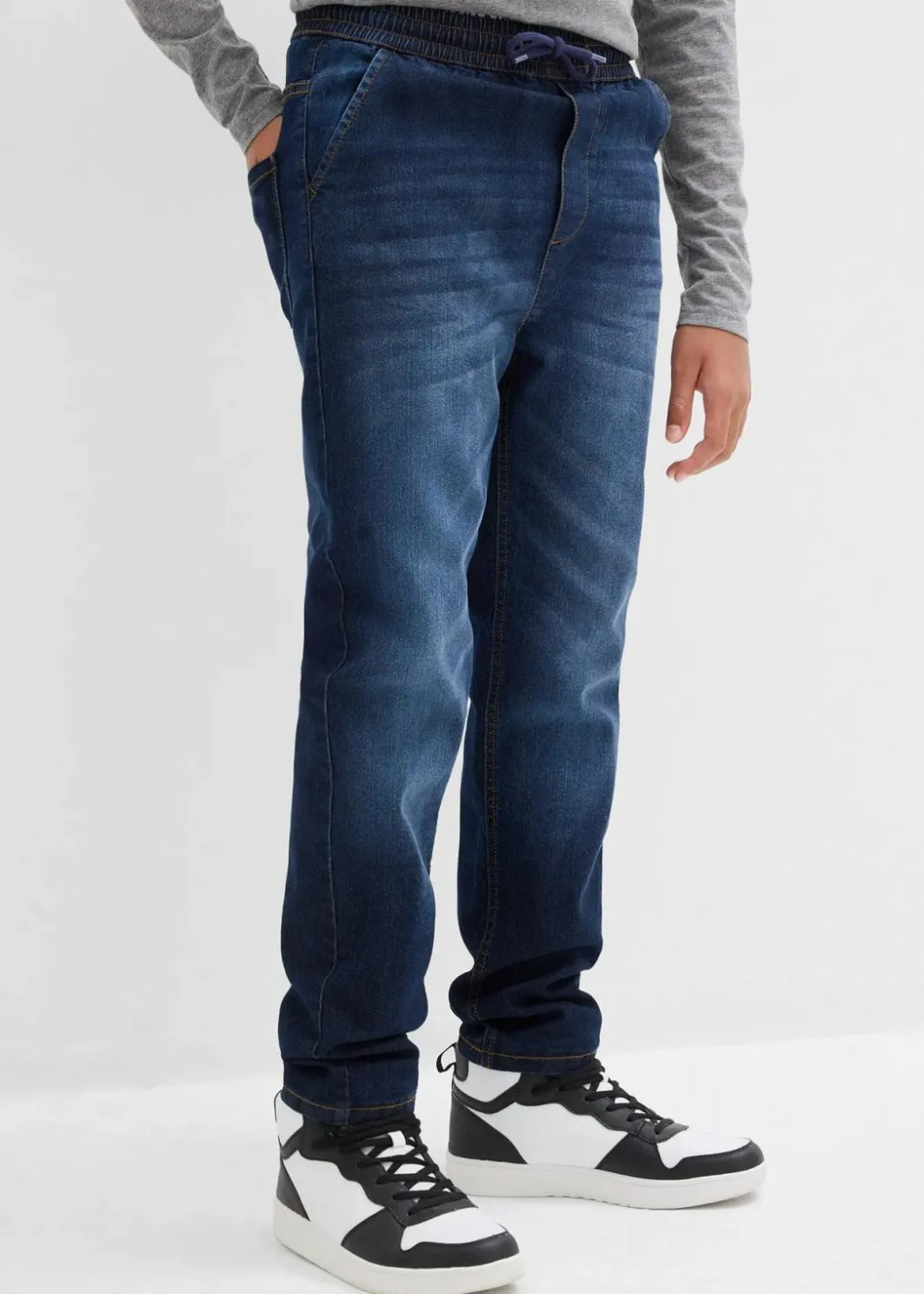 Kinder bonprix Jungen 9-16 Jahre·Bademode|Jungen 9-16 Jahre·Jacken & Outdoor|Thermo Regular Fit Schlupfjeans mit Jerseyfutter, Straight