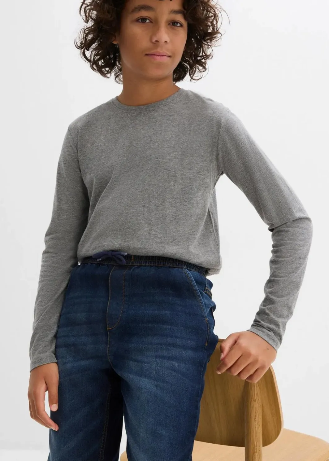 Kinder bonprix Jungen 9-16 Jahre·Bademode|Jungen 9-16 Jahre·Jacken & Outdoor|Thermo Regular Fit Schlupfjeans mit Jerseyfutter, Straight