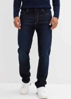 Online Thermo Regular Fit Stretch-Jeans mit weichem Jersey-Futter und Komfortbund, Straight Herren Jeans|Thermobekleidung