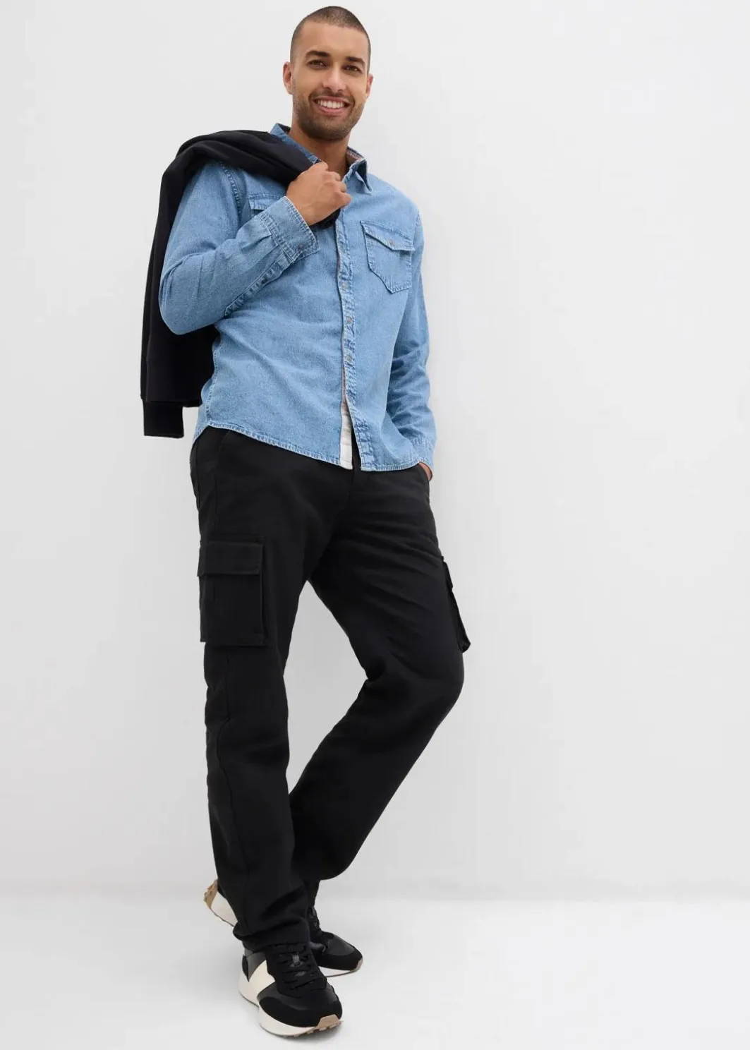 New Thermo Relaxed Fit Cargohose mit Flanellfutter und Komfortbund, Straight Herren Große Größen|Thermobekleidung