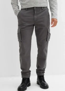 Thermo Relaxed Fit Cargohose mit Flanellfutter und Komfortbund, Straight Herren Hosen|Thermobekleidung