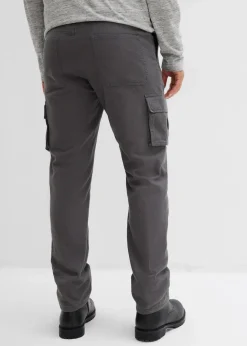 Thermo Relaxed Fit Cargohose mit Flanellfutter und Komfortbund, Straight Herren Hosen|Thermobekleidung