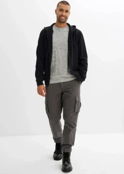 Thermo Relaxed Fit Cargohose mit Flanellfutter und Komfortbund, Straight Herren Hosen|Thermobekleidung