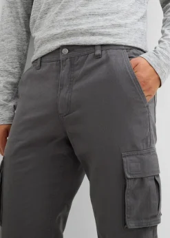 Thermo Relaxed Fit Cargohose mit Flanellfutter und Komfortbund, Straight Herren Hosen|Thermobekleidung