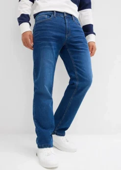 Clearance Thermo Relaxed Fit Stretch-Jeans mit Komfortbund, Straight Herren Jeans|Thermobekleidung