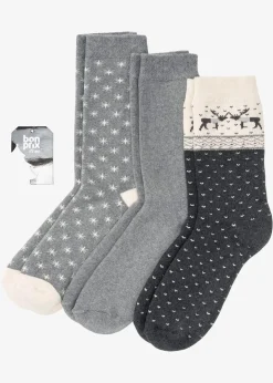 Outlet Thermo Socken mit Bio-Baumwolle (3er Pack) Damen Pantoletten, Sandalen & Hausschuhe|Socken