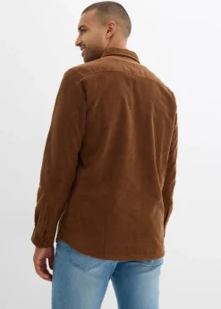 Herren bonprix Große Größen|Thermobekleidung|Thermo-Cordhemd mit Stretchanteil und warmen Fleecefutter