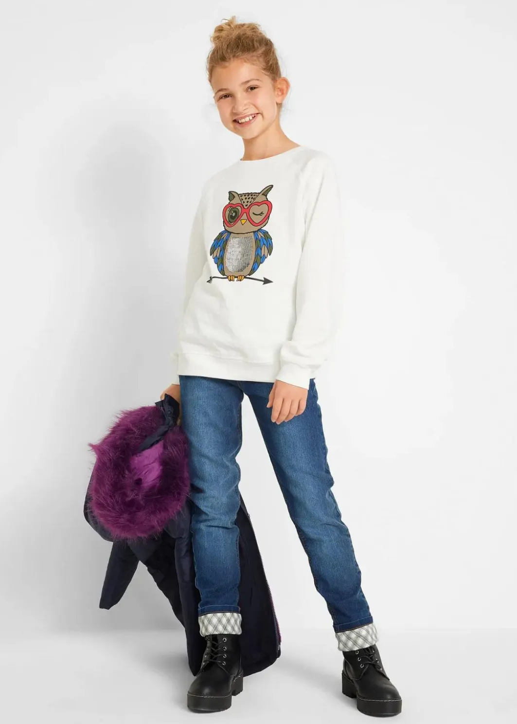 Kinder bonprix Mädchen 9-16 Jahre·Jacken & Outdoor|Mädchen 9-16 Jahre·Jeans|Thermojeans mit Flanellfutter