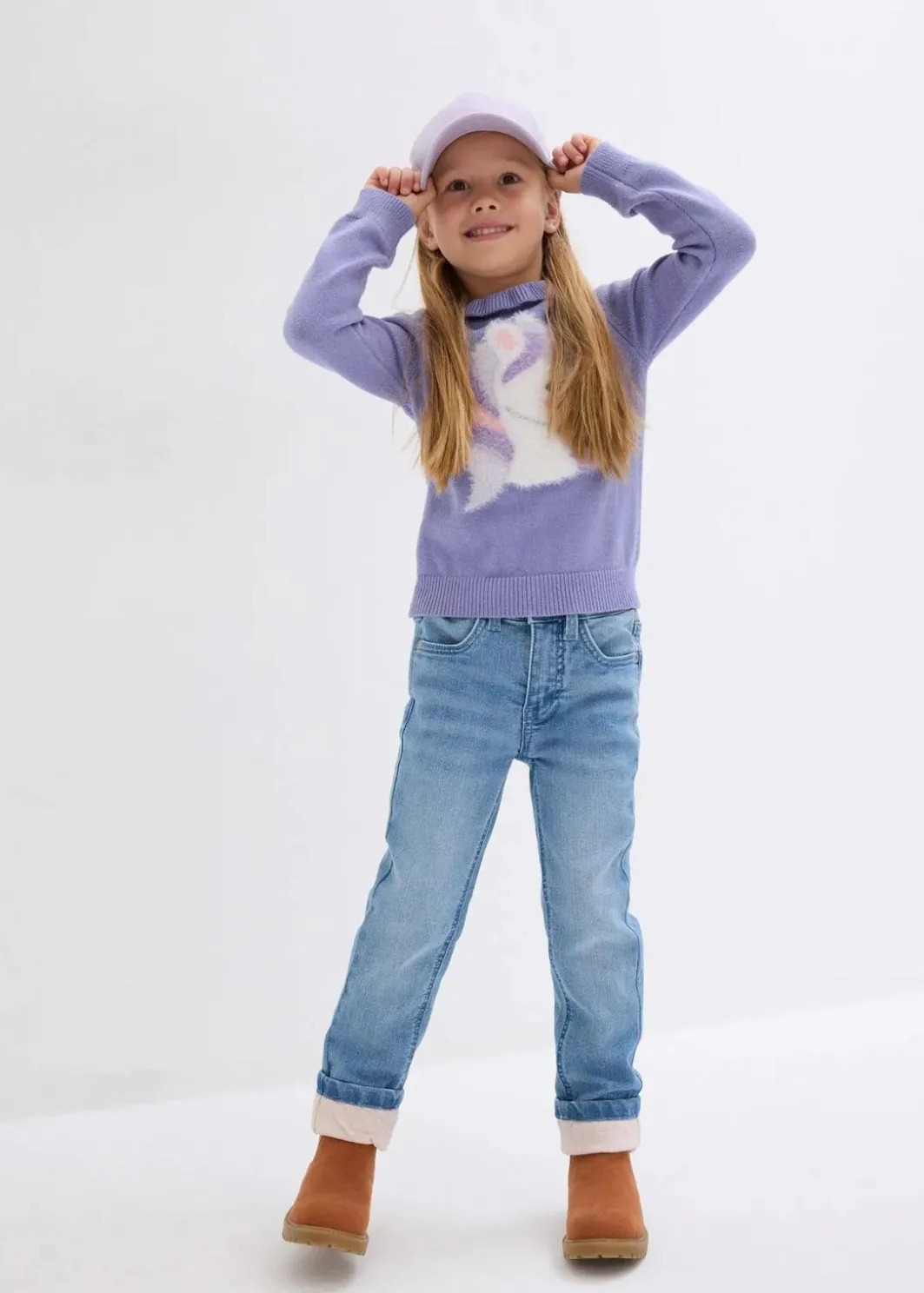 Kinder bonprix Mädchen 9-16 Jahre·Jeans|Mädchen 2-8 Jahre·Jeans & Hosen|Thermojeans mit Jerseyfutter Slim Fit