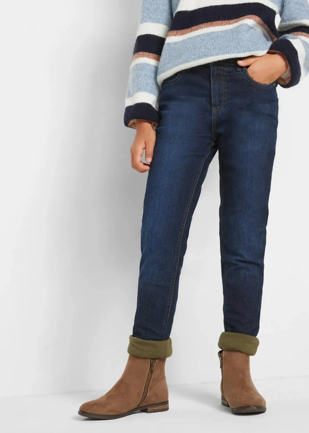 Kinder bonprix Mädchen 9-16 Jahre·Jacken & Outdoor|Mädchen 9-16 Jahre·Jeans|Thermojeans mit Jerseyfutter Mid Waist