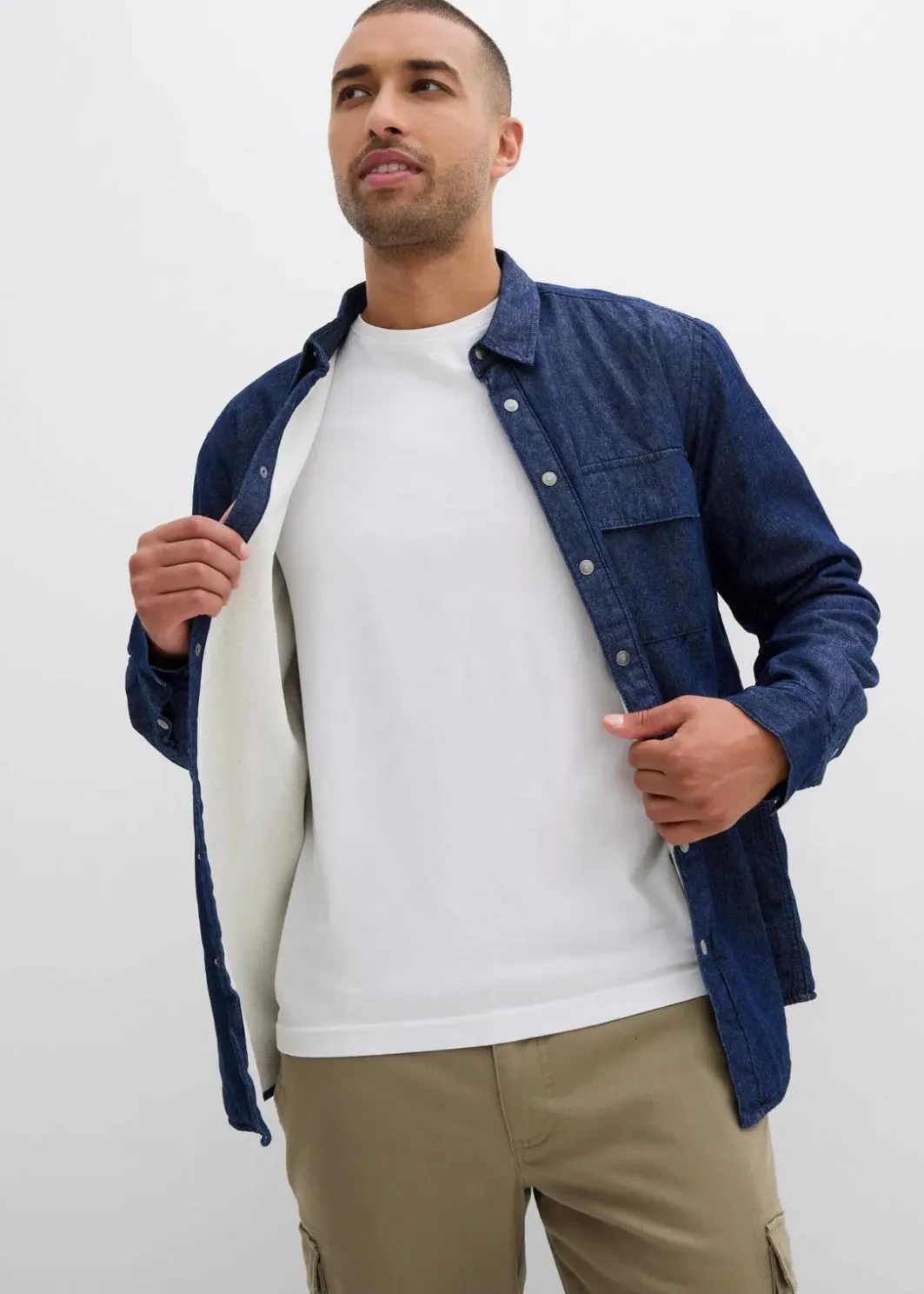 Herren bonprix Große Größen|Thermobekleidung|Thermo-Jeanshemd mit warmen Flanellfutter