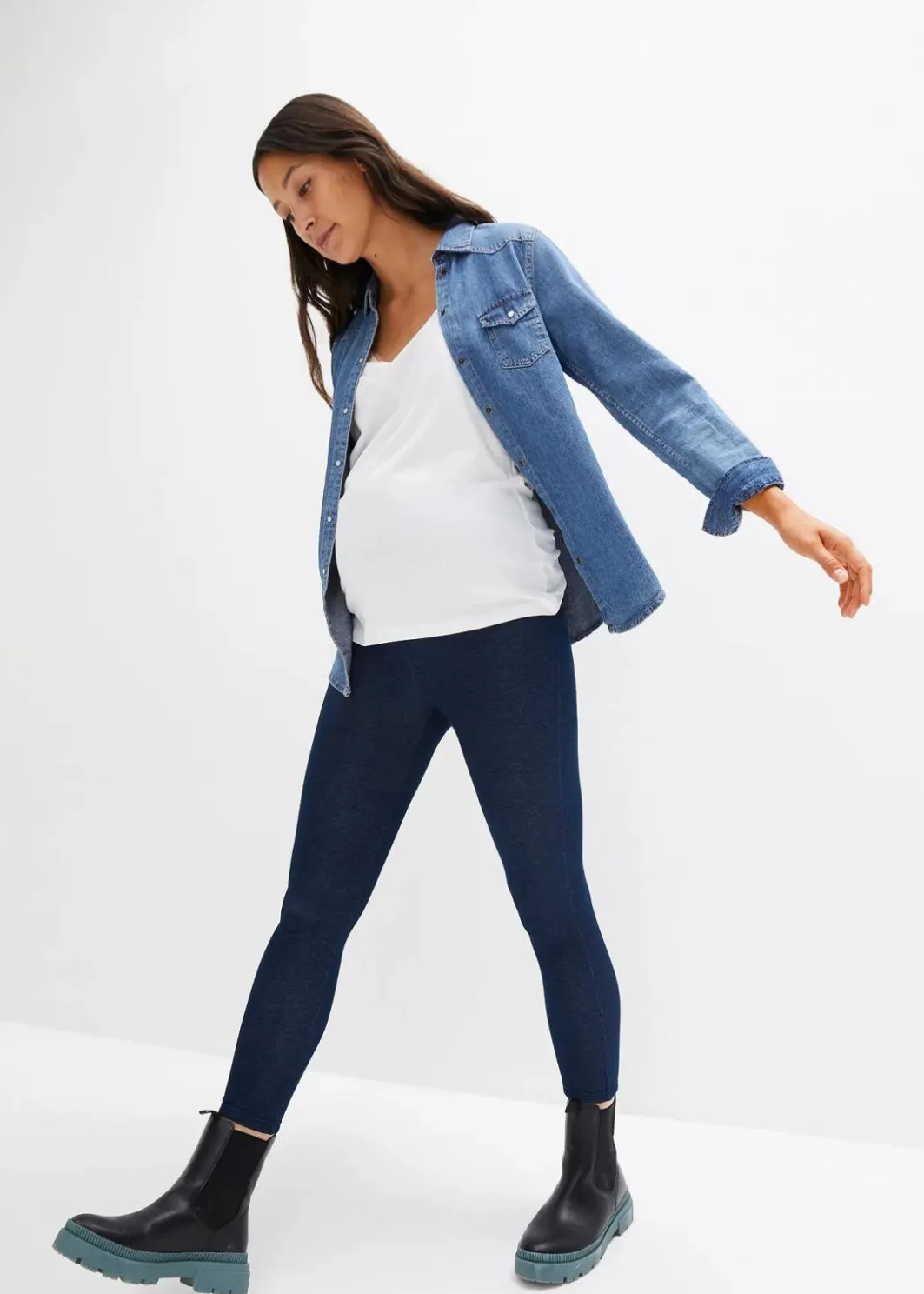 Damen bonprix Bekleidung·Blazer|Thermo-Leggings für die Schwangerschaft in Jeansoptik