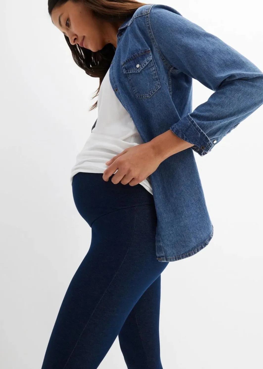 Damen bonprix Bekleidung·Blazer|Thermo-Leggings für die Schwangerschaft in Jeansoptik